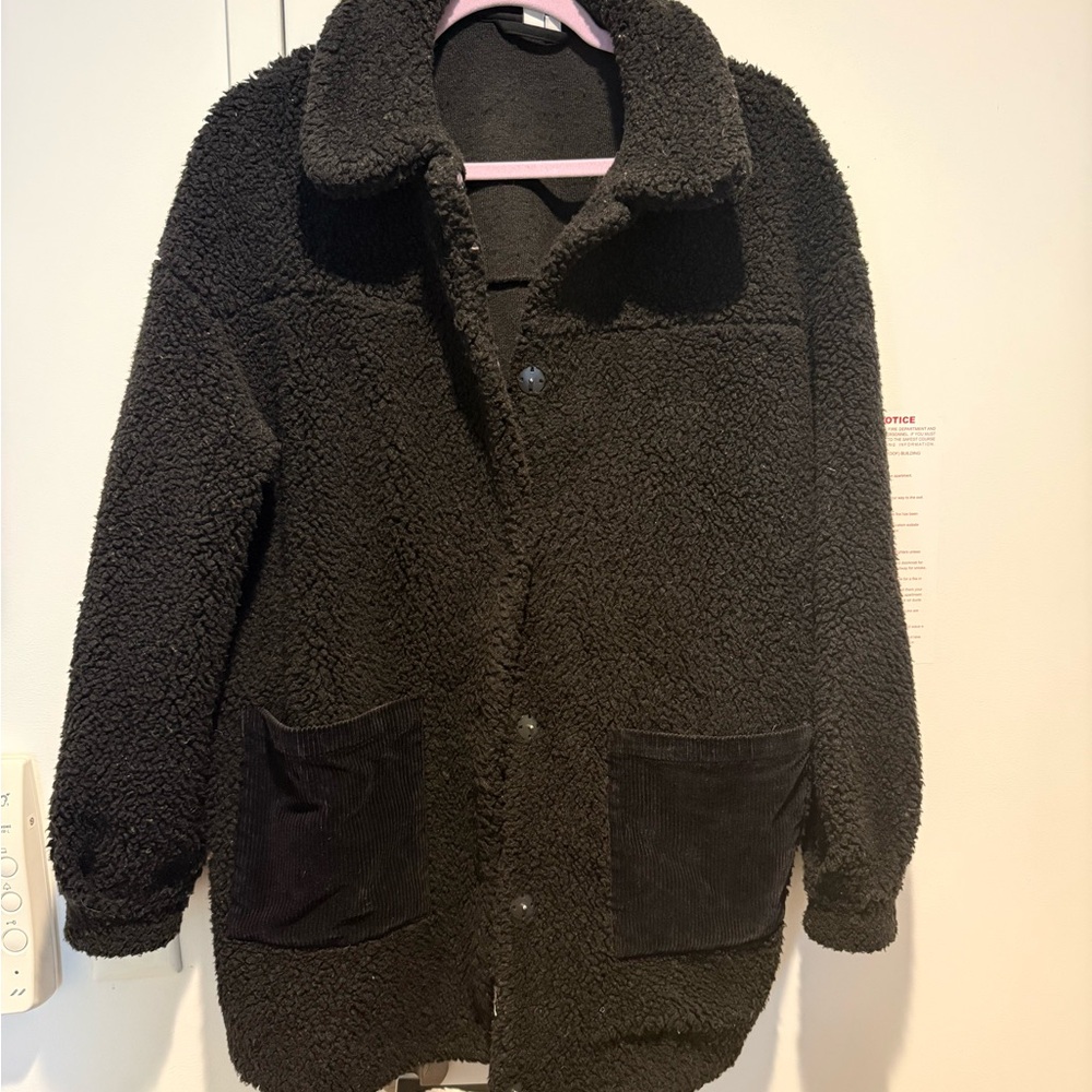 & Other Stories Black Teddy Sherpa Jacket
